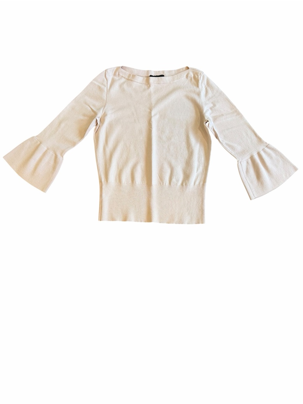 Ann Taylor Silk Blend Bell Sleeve Sweater Light Pink Size M